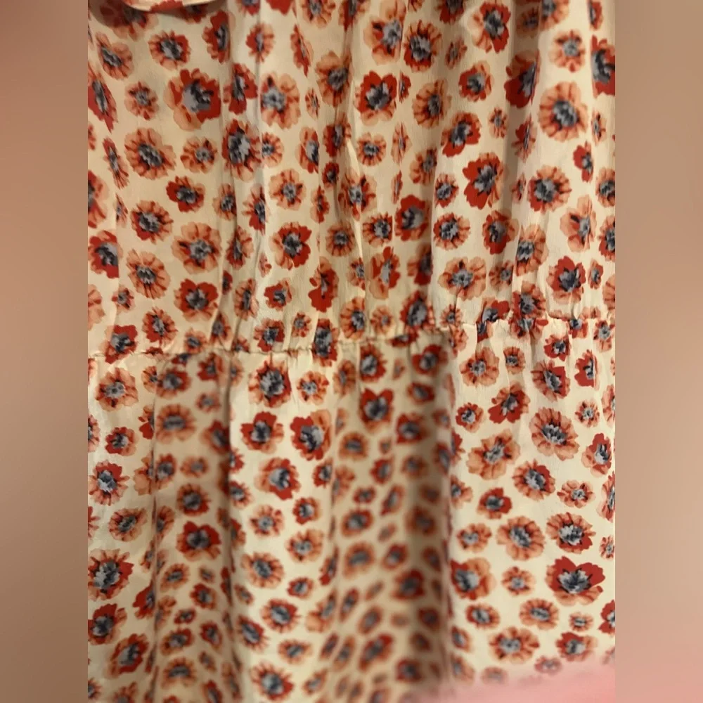 ❤️ EUC REBECCA TAYLOR Red, Blue & Pink Floral Silk Sundress | Women’s Size 4 - Picture 4 of 11